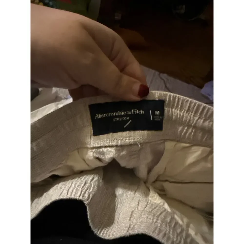 ABERCROMBIE & FITCH men’s linen blend vacation resortwear casual shorts M